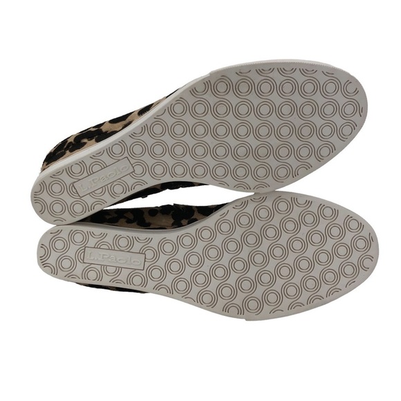 NEW LINEA Paolo Anna 3 Leopard Print Calf Hair Wedge Side Zip Sneaker Size 5 - Picture 5 of 5
